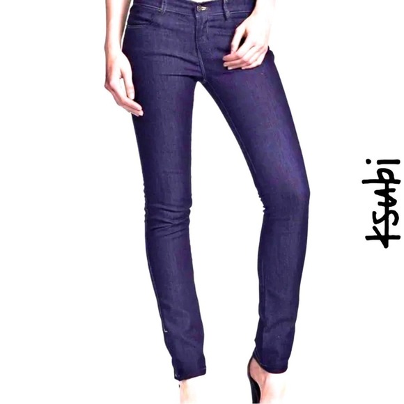 KSUBI Super Skinny Y2K Squawk Raw Rinse Indigo Star Detail Zip Ankle 28 - Picture 1 of 13